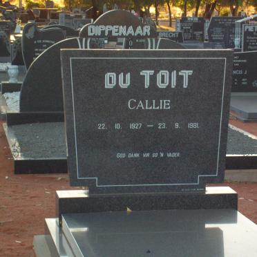 TOIT Callie, du 1927-1981