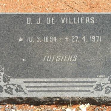 VILLIERS D.J., de 1894-1971
