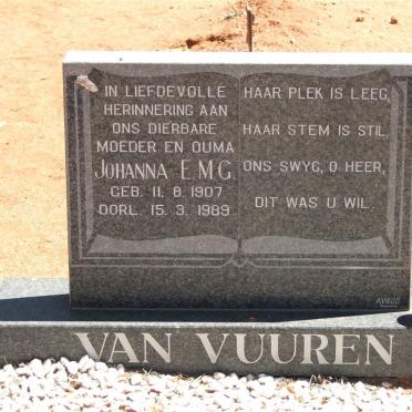 VUUREN Johanna E.M.G., van 1907-1989