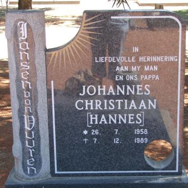 VUUREN Johannes Christiaan, Jansen van 1958-1989