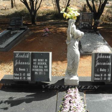 VERMEULEN Hendrik Johannes 1922-1999 &amp; Johanna Jacomina 1925-2011