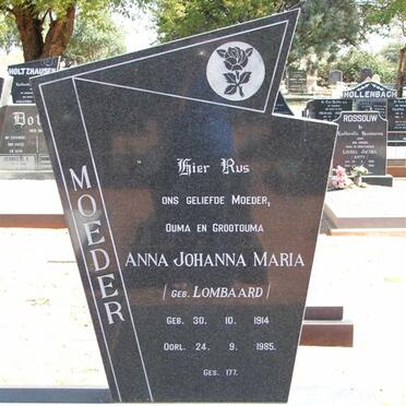 VUUREN Anna Johanna Maria, Janse van nee LOMBAARD 1914-1985