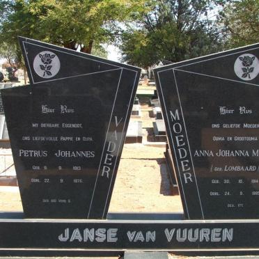 VUUREN Petrus Johannes, Janse van 1913-1976 &amp; Anna Johanna Maria LOMBAARD 1914-1985