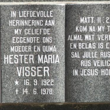 VISSER Hester Maria 1922-1978
