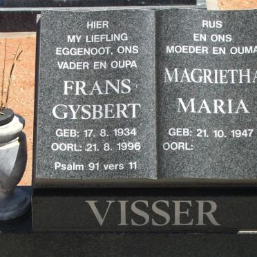 VISSER Frans Gysbert 1934-1996 &amp; Magrietha Maria 1947-