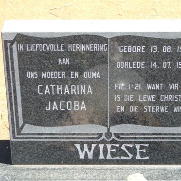 WIESE Catharina Jacoba 1922-1998