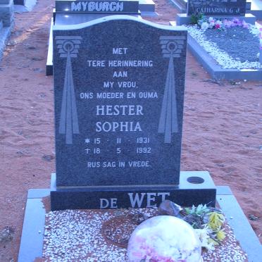 WET Hester Sophia, de 1931-1992