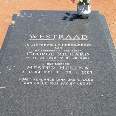 WESTRAAD George Richard 1923-2001 &amp; Hester Helena 1921-2007