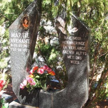 WESTHUIZEN Martie, van der nee AVENANT 1962-1993