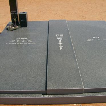 Witt Hansie, de 1919-1996 &amp; Max 1927-