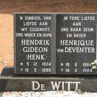 WITT Hendrik Gideon, de 1924-1999 :: WITT Henrique van Deventer. de 1984-1984