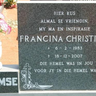 WILLEMSE Jan Petrus 1928-1981 :: WILLEMSE Francina Christina 1983-2007
