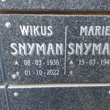 SNYMAN Wikus 1936-2022 & Marie 1941-