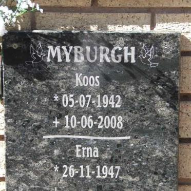 MYBURGH Koos 1942-2008 &amp; Erna 1947-