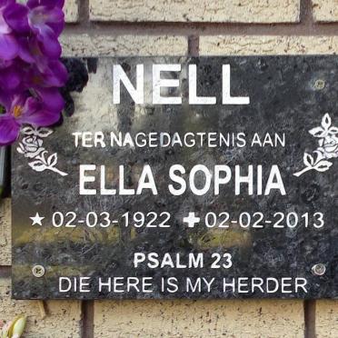 NELL Ella Sophia 1922-2013