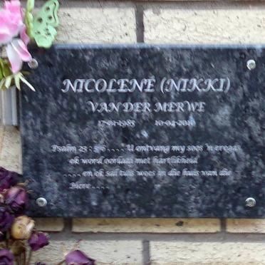 MERWE Nicolene, van der 1985-2010