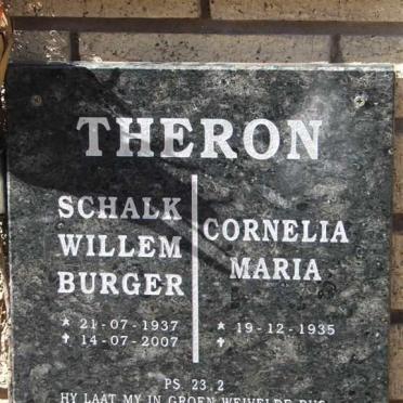 THERON Schalk Willem Burger 1937-2007 &amp; Cornelia Maria 1935-