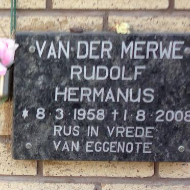 MERWE Rudolf Hermanus, van der 1958-2008