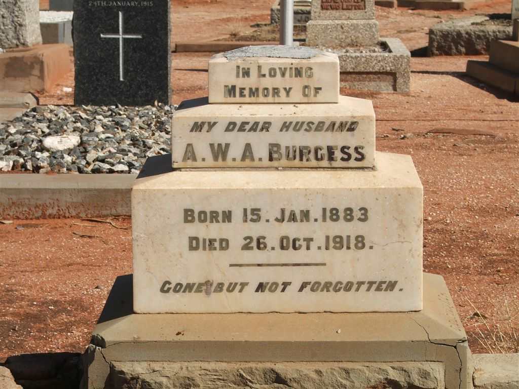 BURGESS A.W.A. 1883-1918