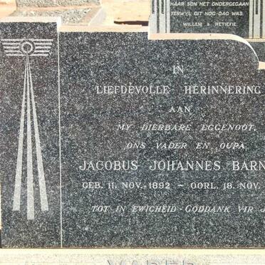 BARNARD Jacobus Johannes 1892-1950