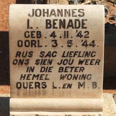 BENADE Johannes L. 1942-1944