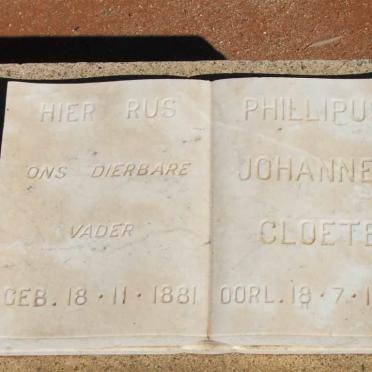 CLOETE Phillipus Johannes 1881-1963