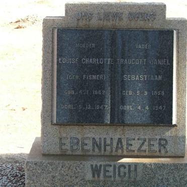 EBENHAEZER WEICH Traucott Daniel Sebastiaan 1858-1947 &amp; Louise Charlotte nee FISMER 1862-1947