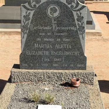 ENGELBRECHT Schalk Smuts 1917-1981 &amp; Martha Aletta Elizabeth nee SMIT 1919-1966