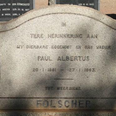 FÖLSCHER Paul Albertus 1881-1963
