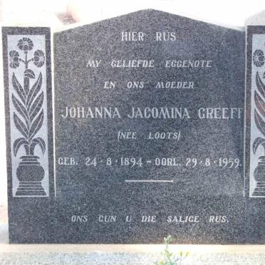 GREEFF Johanna Jacomina nee LOOTS 1894-1959