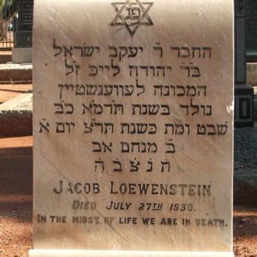 LOEWENSTEIN Jacob -1930