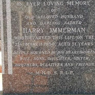 IMMERMAN Harry -1950