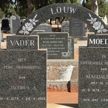 LOUW Jacobus A. 1873-1965 &amp; Magdalena F. DE KLERK 1879-1967