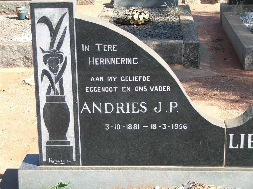 LIEBENBERG Andries J.P. 1881-1956