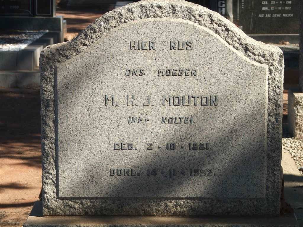 MOUTON M.H.J. nee NOLTE 1881-1952