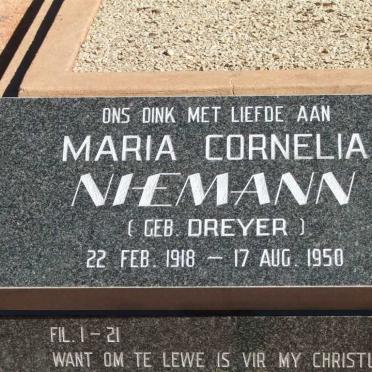 NIEMANN Maria Cornelia nee DREYER 1918-1950