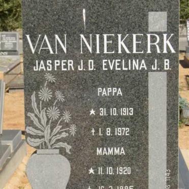 NIEKERK Jasper J.D., van 1913-1972 &amp; Evelina J.B. 1920-1995