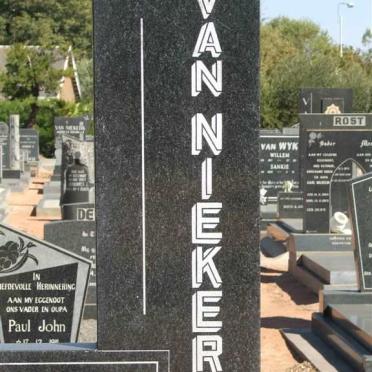 NIEKERK Pieter Johannes Lombard, van 1892-1974