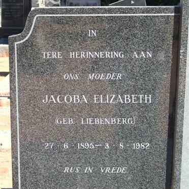 PEPLER Jacoba Elizabeth nee LIEBENBERG 1895-1982