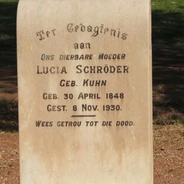 SCHRÖDER Lucia nee KUHN 1848-1930