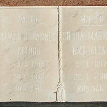STEENKAMP Alwyn Johannes Petrus 1906-1976 &amp; Sophia Magritha Magdalena 1917-2000