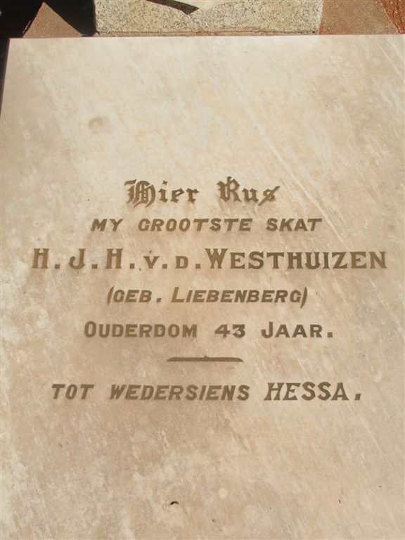 WESTHUIZEN H.J.H., van nee LIEBENBERG -1944