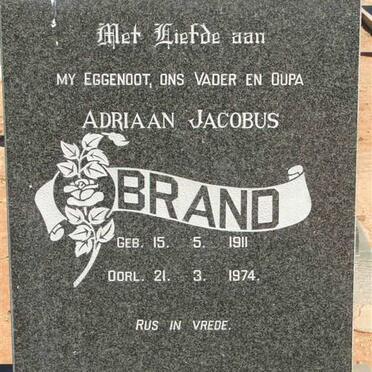 BRAND Adriaan Jacobus 1911-1974