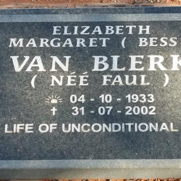 BLERK Elizabeth Margaret, van nee FAUL 1933-2002
