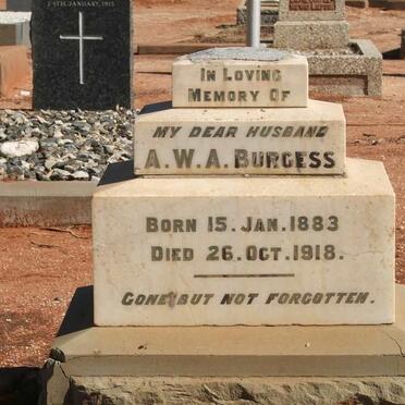 BURGESS A.W.A. 1883-1918