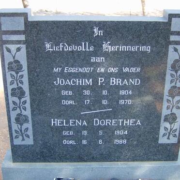 BRAND Joachim P. 1904-1970 &amp; Helena Dorethea 1904-1988