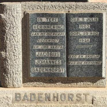 BADENHORST Jacobus Johannes 1903-1951
