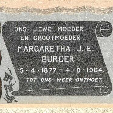 BURGER Margaretha J.E. 1877-1964