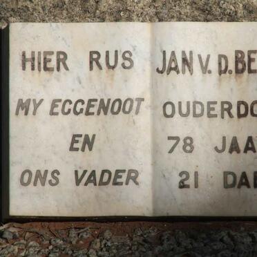 BERGH Jan, v.d. &amp; Catharina Elizabeth VENTER 1870-1963