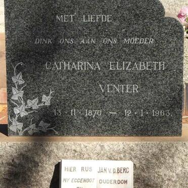 BERG Jan, v.d. &amp; Catharina Elizabeth VENTER 1870-1963